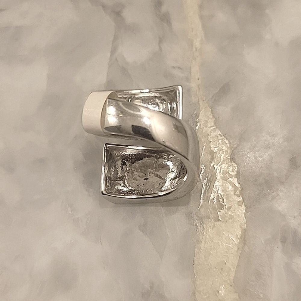 NWT Jules Smith Americana 7 Goth Punk Moto Boho Silver Sculptural Wrap Ring NEW - Picture 4 of 4